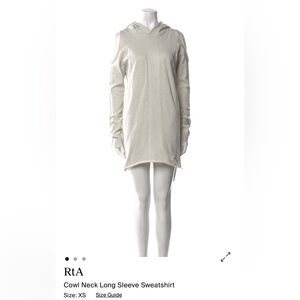 RtA Cream Hooded Long Sleeve Top